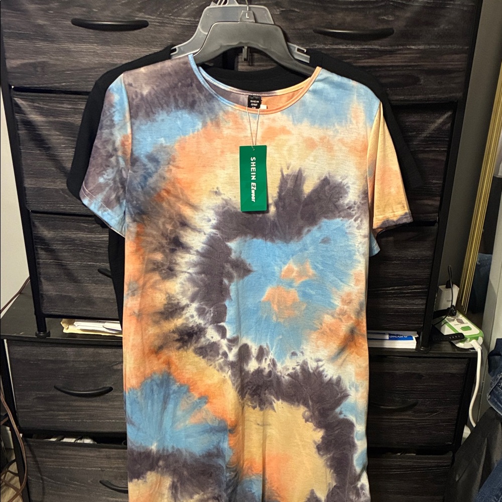 SHEIN Multicolor Tie-Dye Dress